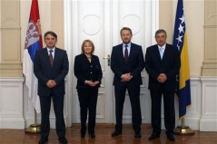 21 December 2011 National Assembly Speaker Prof. Dr Slavica Djukic Dejanovic with the members of the Presidency of Bosnia and Herzegovina